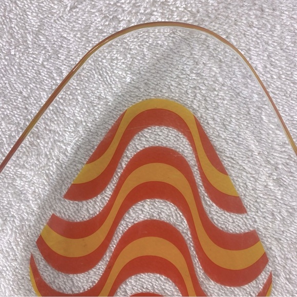 Vintage 70’s Hallå Assiett Wave Glass Art Snack Plate Side Plate Trinket Dish - Picture 9 of 10